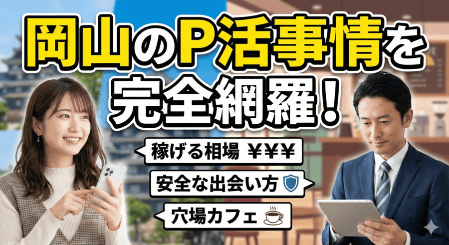 岡山のP活事情を完全網羅！稼げる相場・安全な出会い方・穴場カフェまで紹介